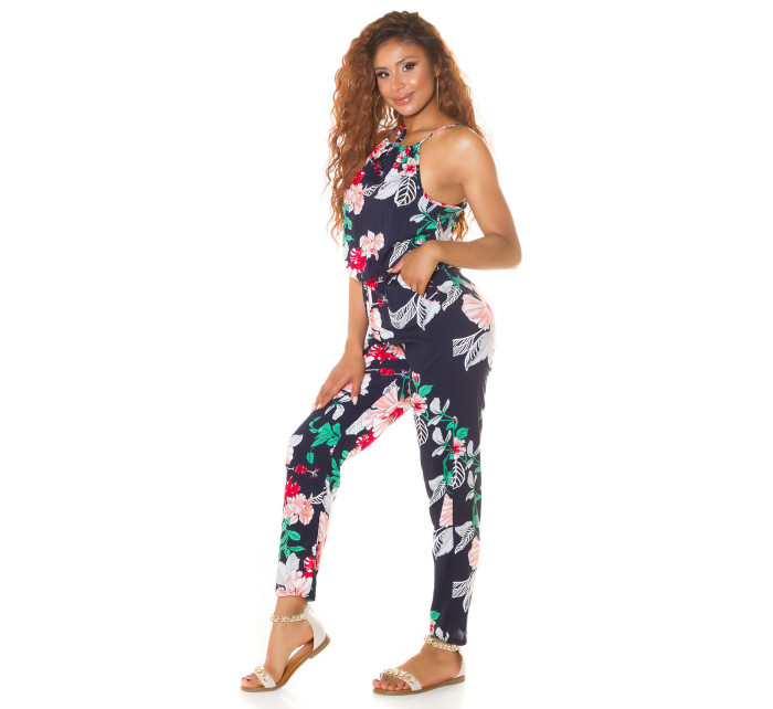 Trendy Summer Neck Overall with print