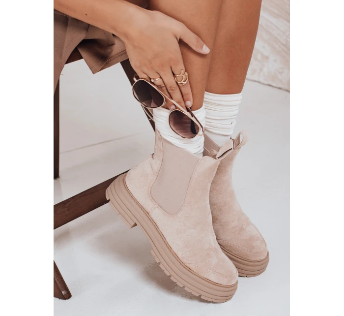 Dámské semišové béžové kozačky MADDEN FashionStreet ZY0415