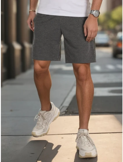 Pánské tmavě šedé teplákové šortky Dstreet SX2484 Pánské tmavě šedé teplákové šortky Dstreet SX2484