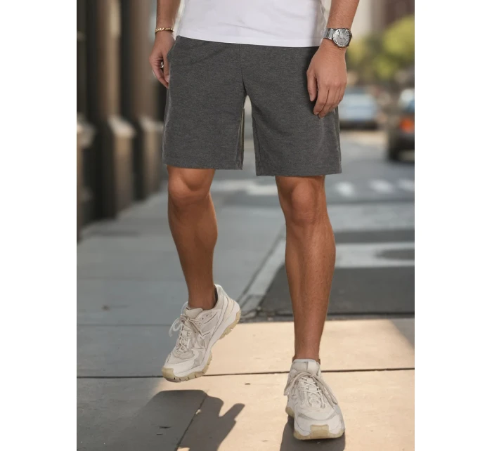 Pánské tmavě šedé teplákové šortky Dstreet SX2484 Pánské tmavě šedé teplákové šortky Dstreet SX2484