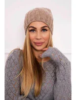 Fleecová čepice Paris model 18750773 tmavě béžová - K-Fashion Fleecová čepice Paris model 18750773 tmavě béžová - K-Fashion