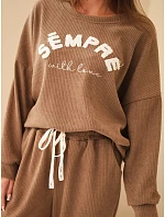 Dámský model 22353131 komplet s mikinou a tepláky jogger camelový - K-Fashion Dámský model 22353131 komplet s mikinou a tepláky jogger camelový - K-Fashion