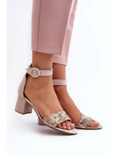 Sandály Na Podpatku Maciejka 04141-49 Béžové