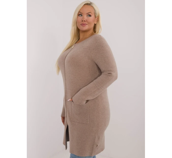 Sweter PM SW model 20473652 ciemny bezowy - FPrice Sweter PM SW model 20473652 ciemny bezowy - FPrice