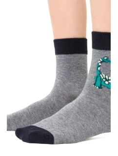 Chlapecké vzorované ponožky 014 MELANGE GREY 29-31