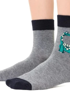 Chlapecké vzorované ponožky 014 MELANGE GREY 29-31
