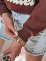 Dámská oversize mikina s vínová model 21988107 - Dstreet Dámská oversize mikina s vínová model 21988107 - Dstreet