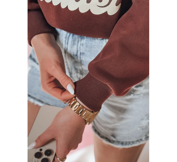 Dámská oversize mikina s vínová model 21988107 - Dstreet Dámská oversize mikina s vínová model 21988107 - Dstreet