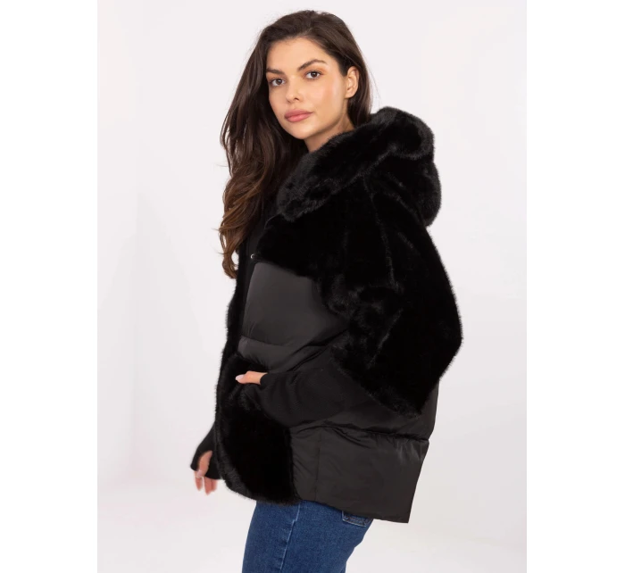 Černá volná bunda z různých materiálů model 21469342 - Factory Price Černá volná bunda z různých materiálů model 21469342 - Factory Price