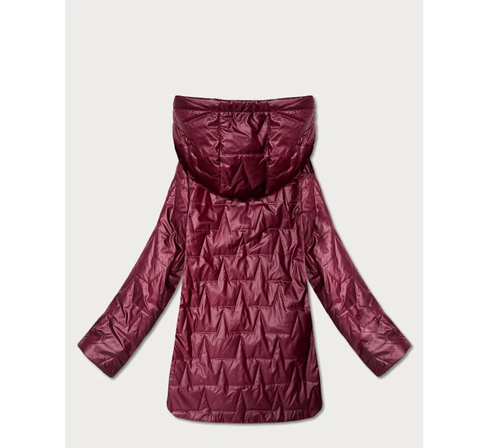 kurtka z kapturem plus size Goodlookin bordowa model 22015637 - S'WEST kurtka z kapturem plus size Goodlookin bordowa model 22015637 - S'WEST