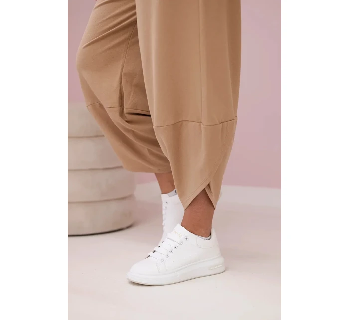 Bavlněná mikina kalhoty set Velbloud