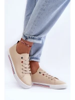 Kožené sportovní boty Dámské Bežové model 21632369 - EVENTO Kožené sportovní boty Dámské Bežové model 21632369 - EVENTO