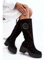 Dámské semišové kotníkové boty černé Lewski model 21636613 - Boto