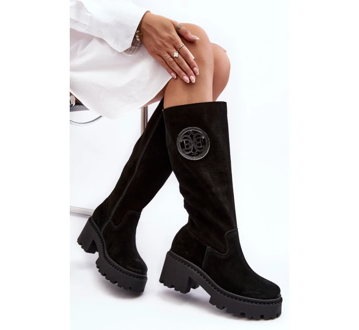 Dámské semišové kotníkové boty černé Lewski model 21636613 - Boto