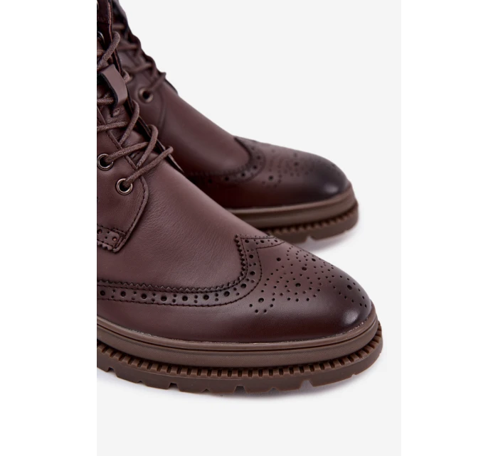 Kožené pánské boty  25 33 hnědé Męskie model 21772306 - Lee Cooper