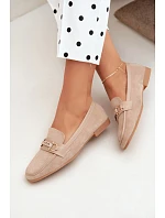 Mokasiny Loafersy Dámské S Ozdobným Prvkem Béžové Evelora Mokasiny Loafersy Dámské S Ozdobným Prvkem Béžové Evelora