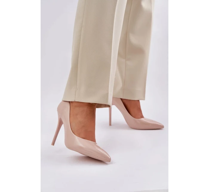Lakované lodičky se špičatou špičkou Vizana – béžové Lakované lodičky se špičatou špičkou Vizana – béžové