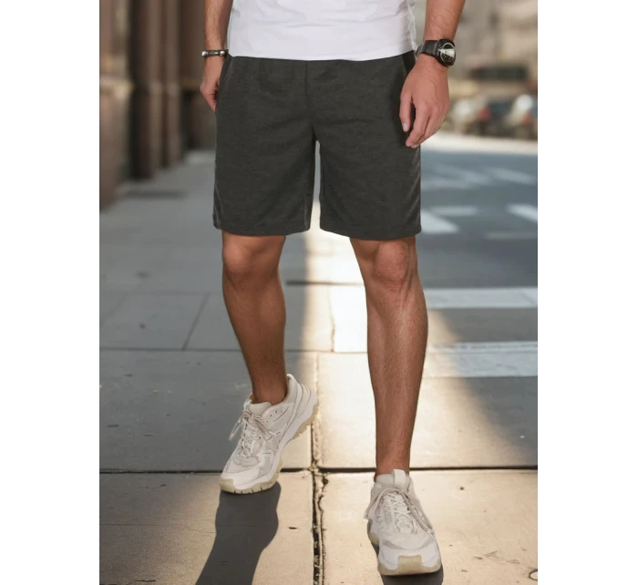 Pánské tmavě šedé teplákové kraťasy FashionStreet SX2475