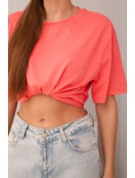 Dámská bavlněná basic halenka s krátkým rukávem malinová Dámská bavlněná basic halenka s krátkým rukávem malinová