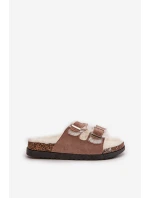 Dámské Pantofle S Přezkami A Kožíškem Béžové Ezilena Dámské Pantofle S Přezkami A Kožíškem Béžové Ezilena