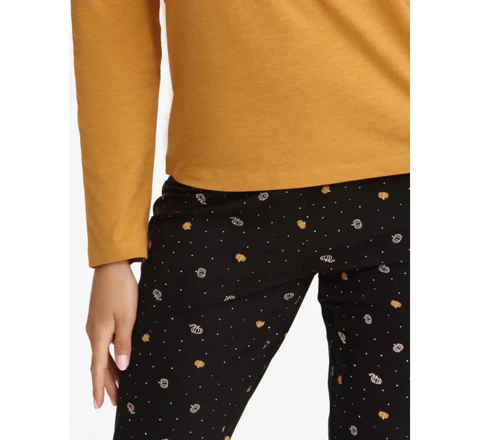 Dámské pyžamo Grind 40932-18X Hořčicová a černá - Henderson Ladies