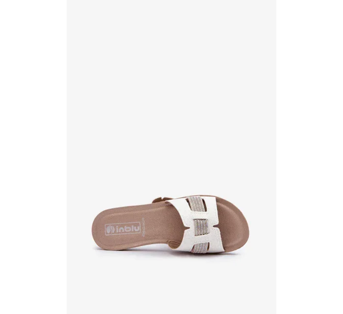 Pohodlné lesklé dámské žabky Inblu BA000050 White