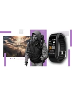 GIEWONT Smartwatch Black Light Purple 2 Stripes GW200-8 GIEWONT Smartwatch Black Light Purple 2 Stripes GW200-8