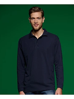 Daiber JN 22 Piqué polo s dlouhým rukávem z těžké bavlny 02.0022 navy
