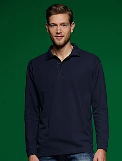 JN 22 Piqué polo s dlouhým rukávem z těžké bavlny model 22514873 navy - Daiber
