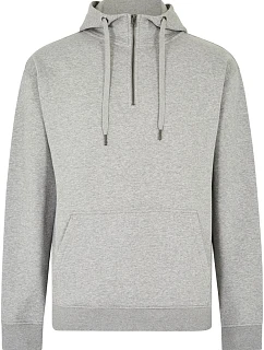 Kustom Kit KK 336 Mikina s kapucí a 1/4 zipem 43.0336 heather grey