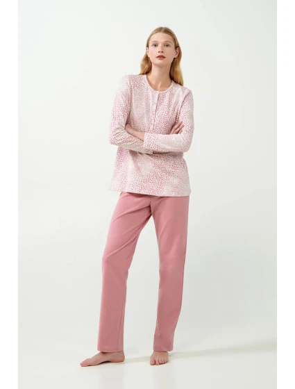 Růžové pyžamo s leopardím potiskem model 20516137 - Vamp Růžové pyžamo s leopardím potiskem model 20516137 - Vamp