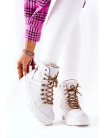 Kožené zateplené boty Bílé béžove model 21572413 - Boto