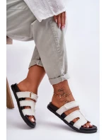 Dámské látkové sandály s lemovkou bílou model 21628614 - Boto Dámské látkové sandály s lemovkou bílou model 21628614 - Boto