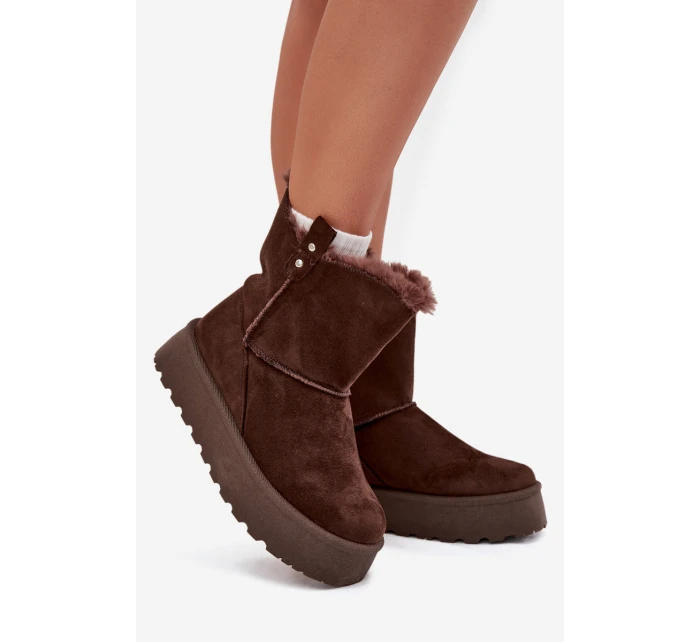 Dámské Sněhule Na Platformě S Kožíškem Čokoládové model 21706838 - Boto Dámské Sněhule Na Platformě S Kožíškem Čokoládové model 21706838 - Boto