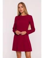 Šaty s záhyby bordó model 21295924 - Moe Šaty s záhyby bordó model 21295924 - Moe