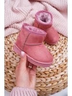 Dětské Teplé Sněhule Semišové Růžové Gooby Dětské Teplé Sněhule Semišové Růžové Gooby