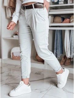 Dámské kalhoty chinos s páskem světle šedé Dstreet model 21986424 - FashionStreet