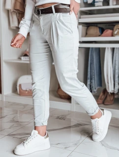 Dámské kalhoty chinos s páskem světle šedé Dstreet model 21986424 - FashionStreet
