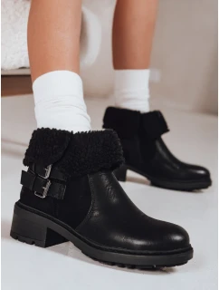 Dámské kozačky s ovčí kůží černé FashionStreet ZY1250