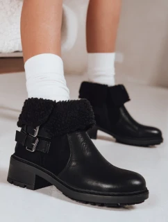 Dámské kozačky s ovčí kůží černé FashionStreet ZY1250