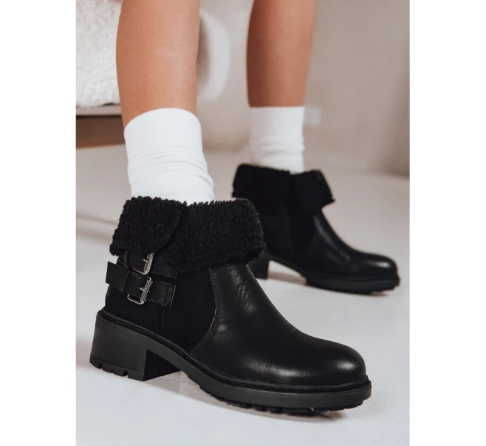 Dámské kozačky s ovčí kůží černé FashionStreet ZY1250 Dámské kozačky s ovčí kůží černé FashionStreet ZY1250