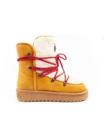 D.Franklin sněhule dámské zimní módní kožešina zateplené hořčice dámské