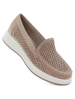 Dámské ažurové boty na platformě nude model 22068804 - SERGIO LEONE