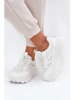 Dámské Sportovní Boty Sneakers Na Tlusté Podešvi Bílé Prononice