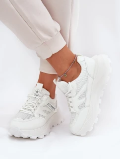 Dámské Sportovní Boty Sneakers Na Tlusté Podešvi Bílé Prononice