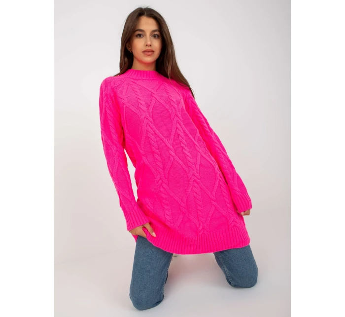 Sweter LC SW model 21110882 fluo różowy - FPrice Sweter LC SW model 21110882 fluo różowy - FPrice