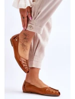 Pohodlné kožené dámské baleríny Hněde Luka