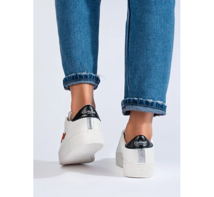 Trendy  tenisky dámské bílé bez podpatku