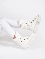 Módní sněhule bílé dámské platforma Módní sněhule bílé dámské platforma