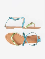 Pohodlné dámské  sandály zelené bez podpatku